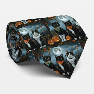 Corbata Halloween con gatos de Tuxedo