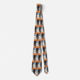 Corbata Halloween Eskimo Americano Con Calabazas Espeluzna