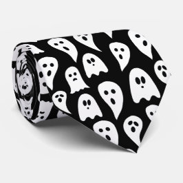 Corbata Halloween fantasma negro