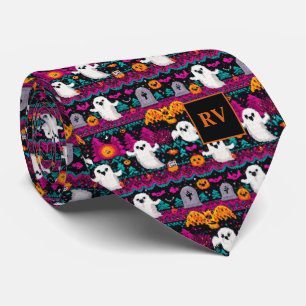 Corbata Halloween Gamming Pixel Spook Sweater Monogramado