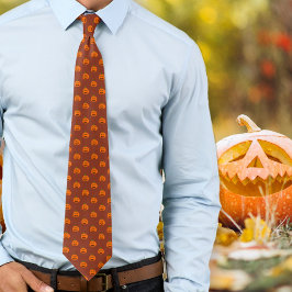 Corbata Halloween Jack o'Lanterns Rust Red tie