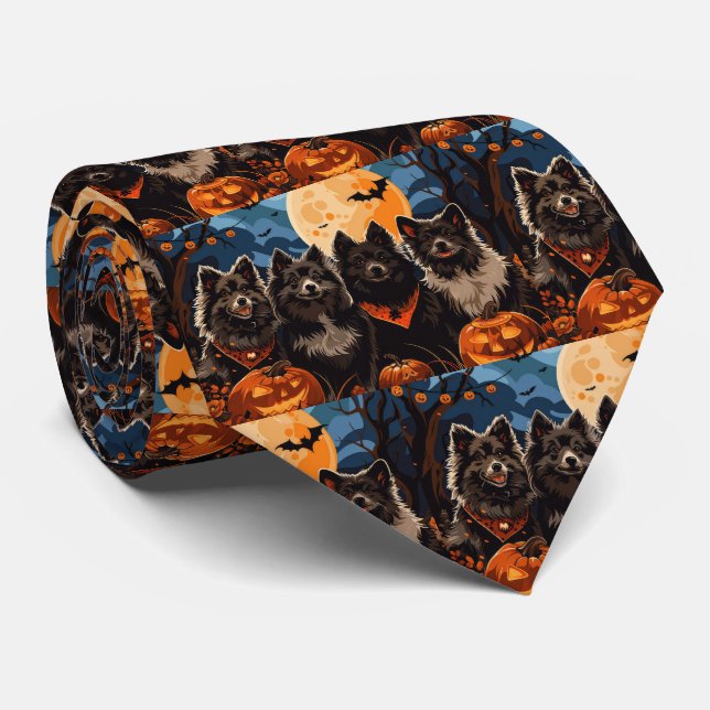 Corbata Halloween Lapphund finlandés Spooky (Enrollado)