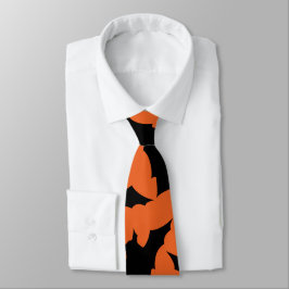 Corbata Halloween negro murciélago naranja fresco patrón d