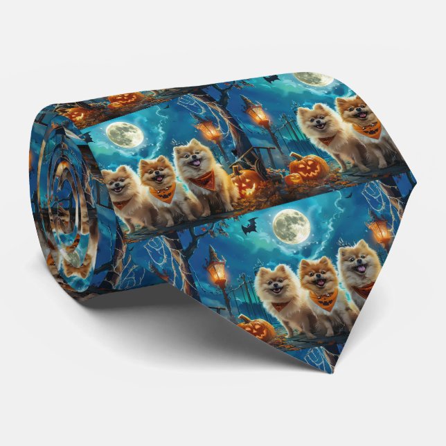 Corbata Halloween Pomeranian Spooky (Enrollado)
