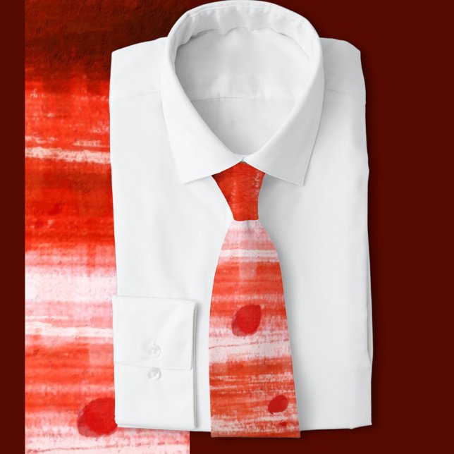 Corbata Halloween rojo (Red stained splatter tie, great for splatter punk horror fans or Halloween costumes )