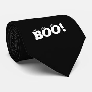Corbata Halloween Scary Boo! globos oculares blanco negro