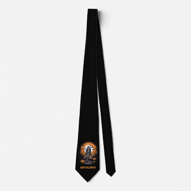 Corbata Halloween Skeleton Black Tie (Anverso)