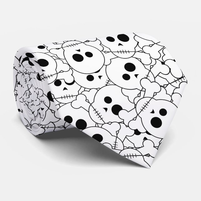 Corbata Halloween Skulls (Enrollado)