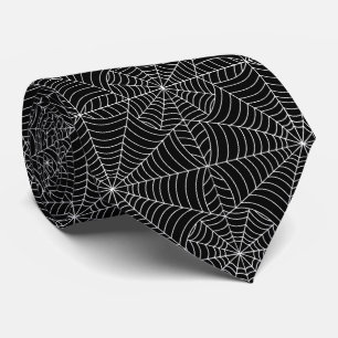 Corbata Halloween Spider Web sobre el patrón negro