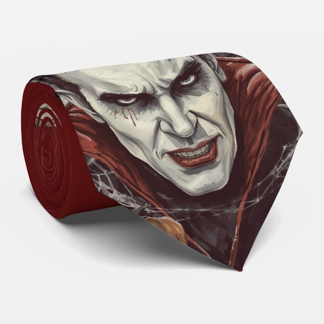Corbata Halloween, Vampiro Sediento Sediento, Parche de Ca (Enrollado)