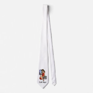 Corbata Ham Radio Brunette Pin-up Chica Necktie Personaliz