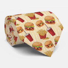 Corbata Hamburguesas de comida rápida, papas fritas