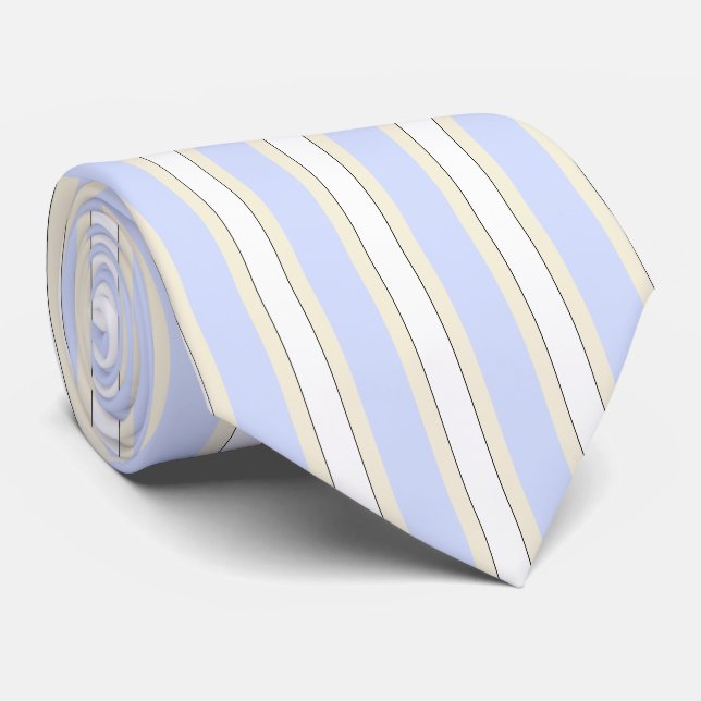 Corbata HAMbWG - Tie - Banda azul/crema/blanco/negro plate (Enrollado)