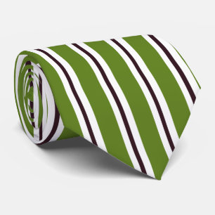 Corbata HAMbyWG - Empate - Blanco verde oliva con banda ne