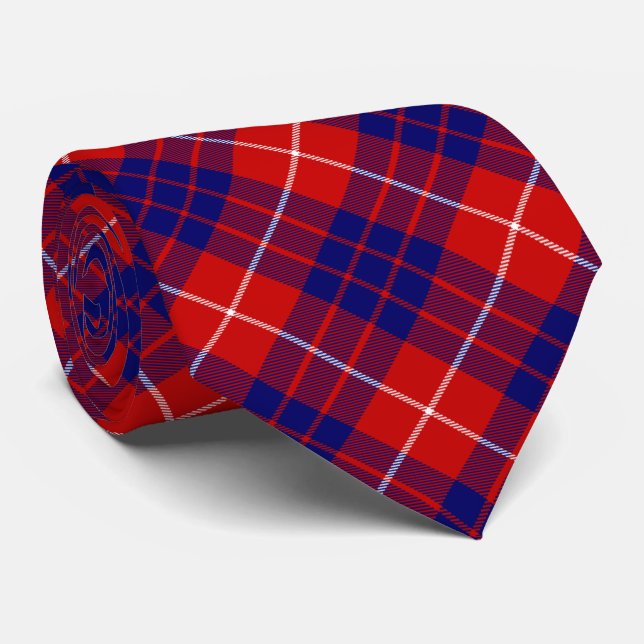 Corbata Hamilton tartan azul violeta (Enrollado)