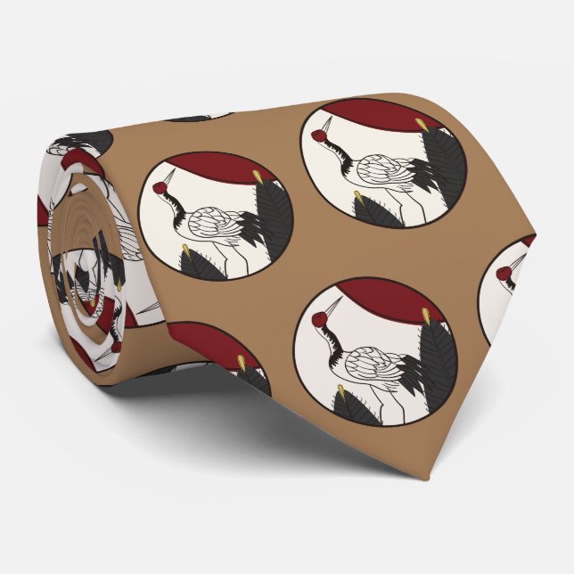Corbata Hanafuda "Matsu-ni-tsuru" (Enrollado)