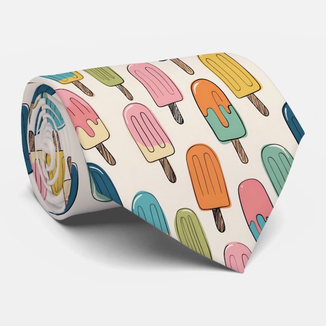 Corbata Hand-Drawn Popsicle doodle Pattern (Enrollado)