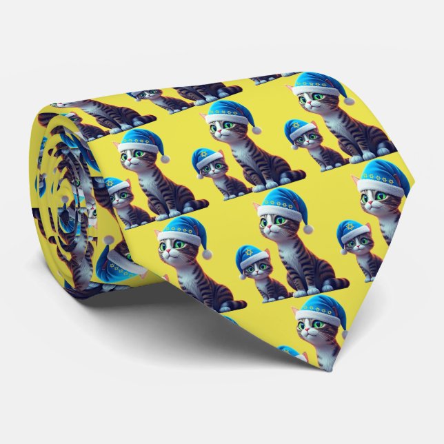 Corbata Hanukkah Cats (Enrollado)