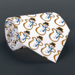 Corbata Hanukkah Navidades de nieve en invierno<br><div class="desc">Tie cuenta con un original ilustracion de un muñeco de nieve con tema de vacaciones. Perfecto para Navidades o celebraciones de Hanukkah.</div>