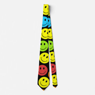 Corbata Happy Colorful Faces Pattern