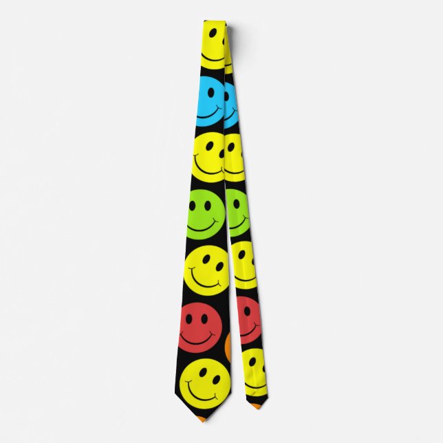 Corbata Happy Colorful Faces Pattern (Anverso)