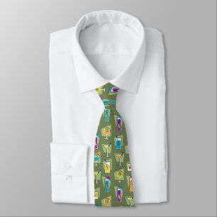 Corbata Happy Hour Fifties Cocktail Moss Green Tie