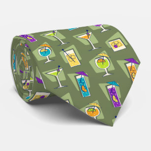 Corbata Happy Hour Fifties Cocktail Moss Green Tie