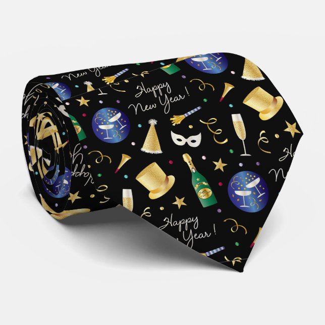 Corbata Happy New Year (Enrollado)