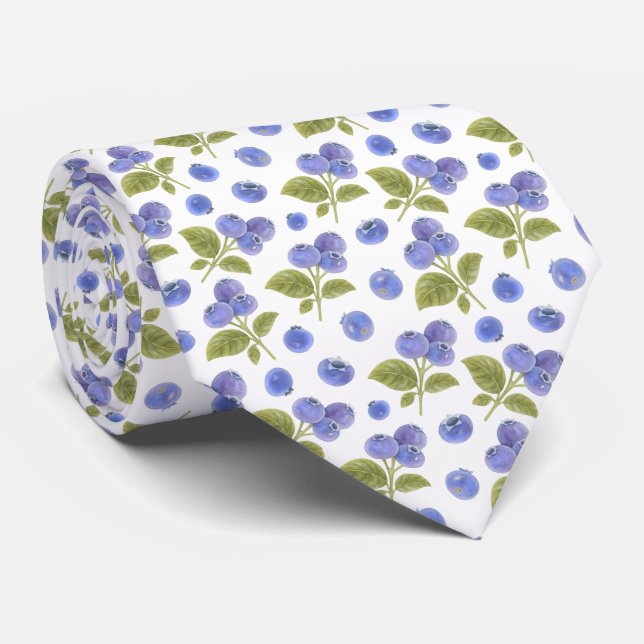 Corbata Harina de arándano azul y hojas de arándano azul (Enrollado)