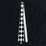Corbata Harlequin blanco y negro<br><div class="desc">El estilo tradicional clásico del modelo elegante de los diamantes del Harlequin en blanco y negro contemporáneo</div>
