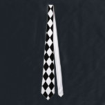 Corbata Harlequin blanco y negro<br><div class="desc">El estilo tradicional clásico del modelo elegante de los diamantes del Harlequin en blanco y negro contemporáneo</div>