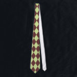 Corbata Harlequin Mint y Brown<br><div class="desc">El estilo clásico tradicional de los elegantes diamantes de Harlequin en tonos verde y marrón pastel contemporáneo</div>