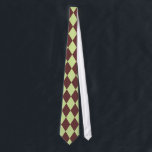 Corbata Harlequin Mint y Brown<br><div class="desc">El estilo clásico tradicional de los elegantes diamantes de Harlequin en tonos verde y marrón pastel contemporáneo</div>