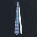 Corbata Harlequins lila y trullo<br><div class="desc">El estilo tradicional clásico del modelo elegante de los diamantes del Harlequin en lila púrpura en colores pastel contemporánea y trullo del verde azul</div>