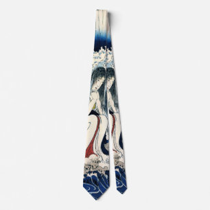 Corbata Hatsuhana bajo multa de Kuniyoshi de la cascada de