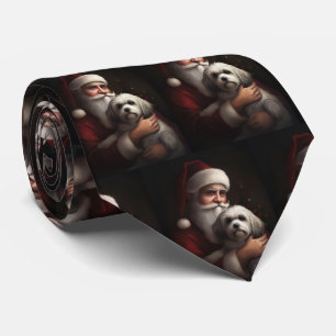 Corbata Havanés con Santa Claus Navideño Festivo