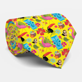 Corbata Hawaian Luau Tiki Tie