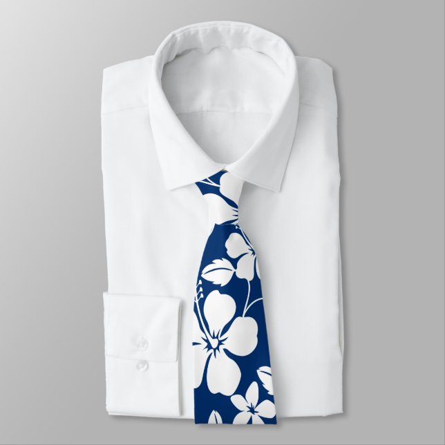 CORBATA HAWAIIAN HULA (HIBISCUS) NAVY (Atado)