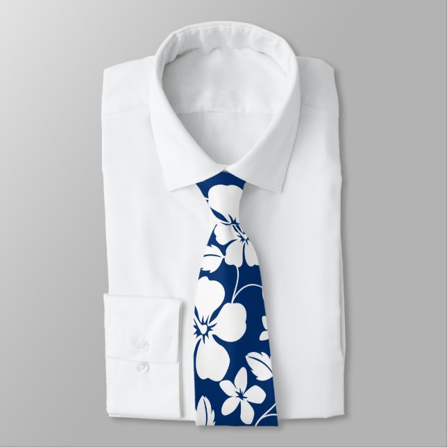 CORBATA HAWAIIAN HULA (HIBISCUS) NAVY (Atado)