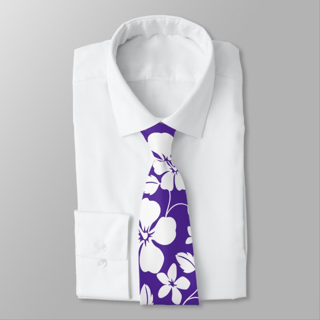 CORBATA HAWAIIAN HULA (HIBISCUS) PURPLE NECK TIE (Atado)