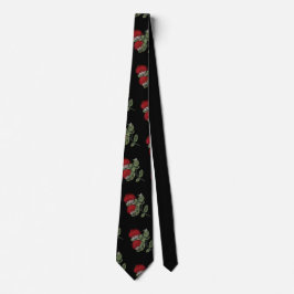 Corbata Hawaiian Red Lehua Watercolor Tropical Floral
