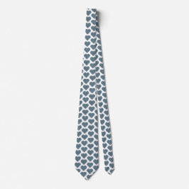Corbata Heart Shaped Plaid Blue Gray Neck Tie