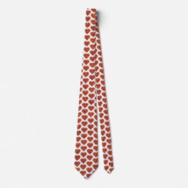 Corbata Heart Shaped Plaid Orange Burgundy Neck Tie