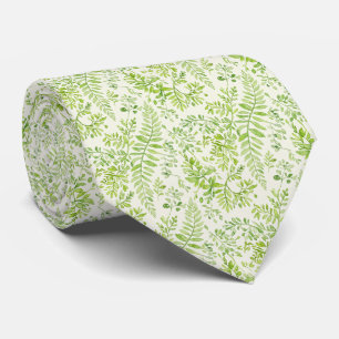 Corbata Helecho acuarela verde cítrico y verde salvia vibr