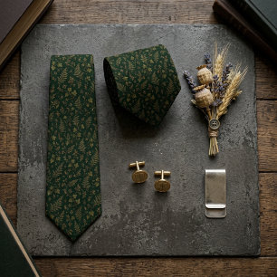 Corbata Helecho de hiedra botánico de oro verde cazador