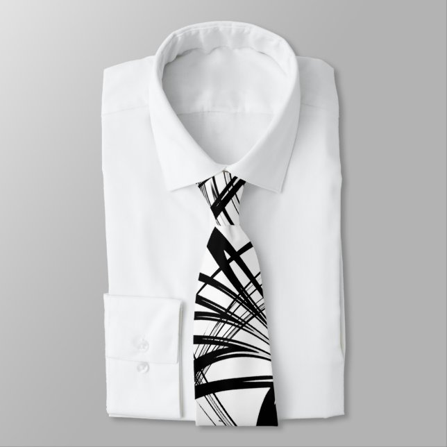 Corbata Helechos en blanco y negro Glen (Atado)