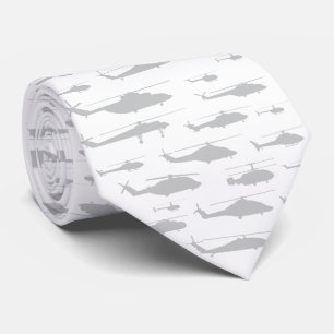 Corbata Helicóptero clásico blanco y gris