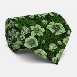 Corbata Hellebores blancos con hojas