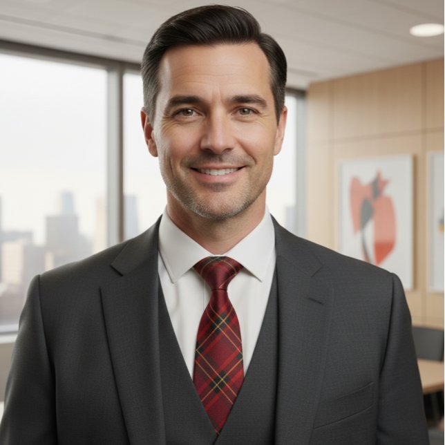 Corbata Heritage Burgundy Plaid (Subido por el creador)