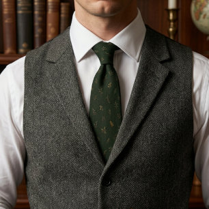 Corbata Heritage Winter Botanical Forest Green Old Money 